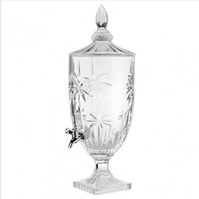 elegant floral glass beverage dispenser 3l