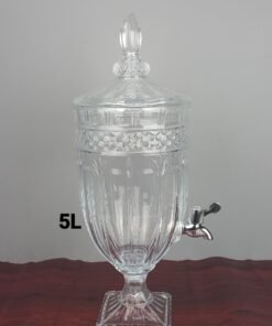 royal crystal cut glass beverage dispenser with tap