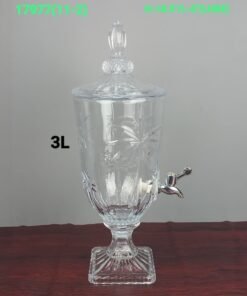 elegant floral glass beverage dispenser 3l