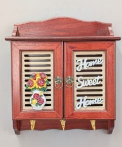 rustic wooden home sweet home key cabinet