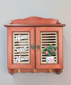 rustic wooden home sweet home key cabinet