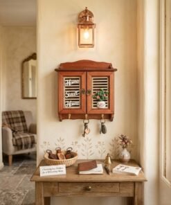 rustic wooden home sweet home key cabinet