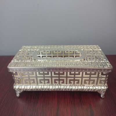 premium victorian geometric metallic tissue box