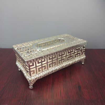 premium victorian geometric metallic tissue box