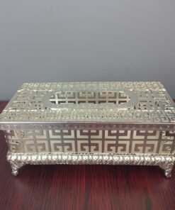 premium victorian geometric metallic tissue box