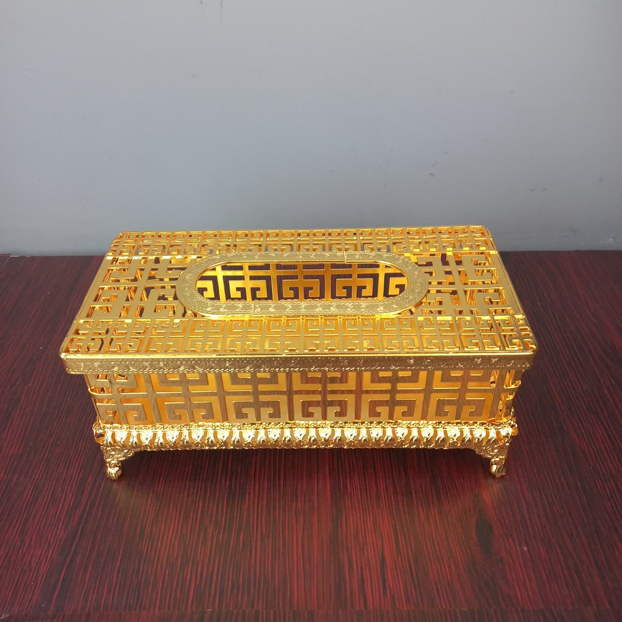 royal gold lattice metal tissue box luxurious antique style royal gold lattice metal tissue box luxurious antique style