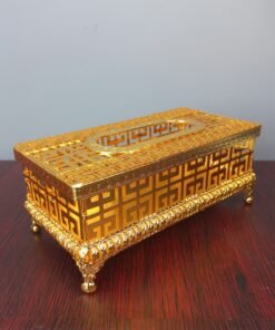 royal gold lattice metal tissue box luxurious antique style royal gold lattice metal tissue box luxurious antique style
