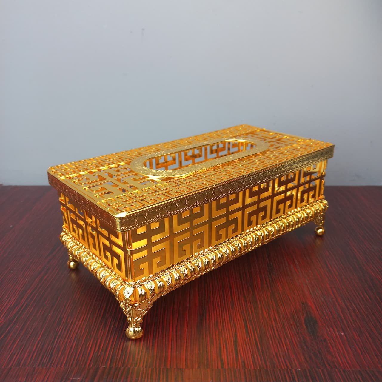 royal gold lattice metal tissue box luxurious antique style royal gold lattice metal tissue box luxurious antique style
