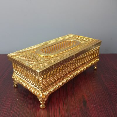 royal victorian golden metal tissue box
