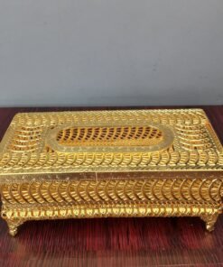 royal victorian golden metal tissue box