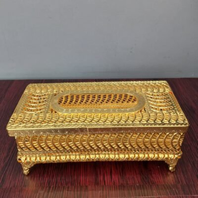 royal victorian golden metal tissue box