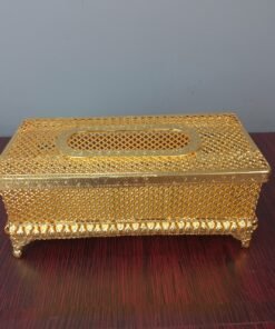 royal golden lattice metal tissue box luxury home decor