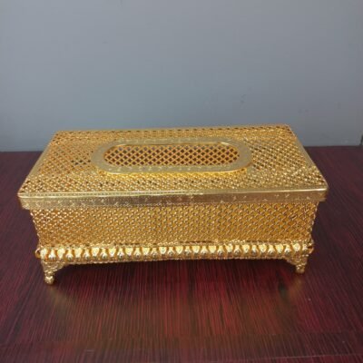 royal golden lattice metal tissue box luxury home decor