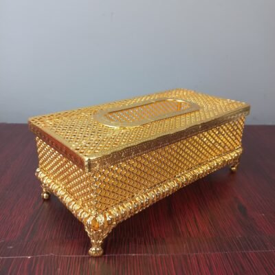royal golden lattice metal tissue box luxury home decor
