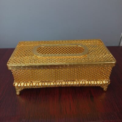 Royal Golden Lattice Metal Tissue Box Luxury Home Decor royal golden lattice metal tissue box luxury home decor
