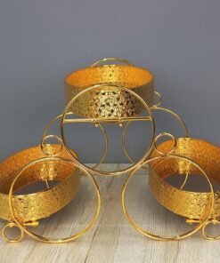 luxury 3 tier gold geometric serving station