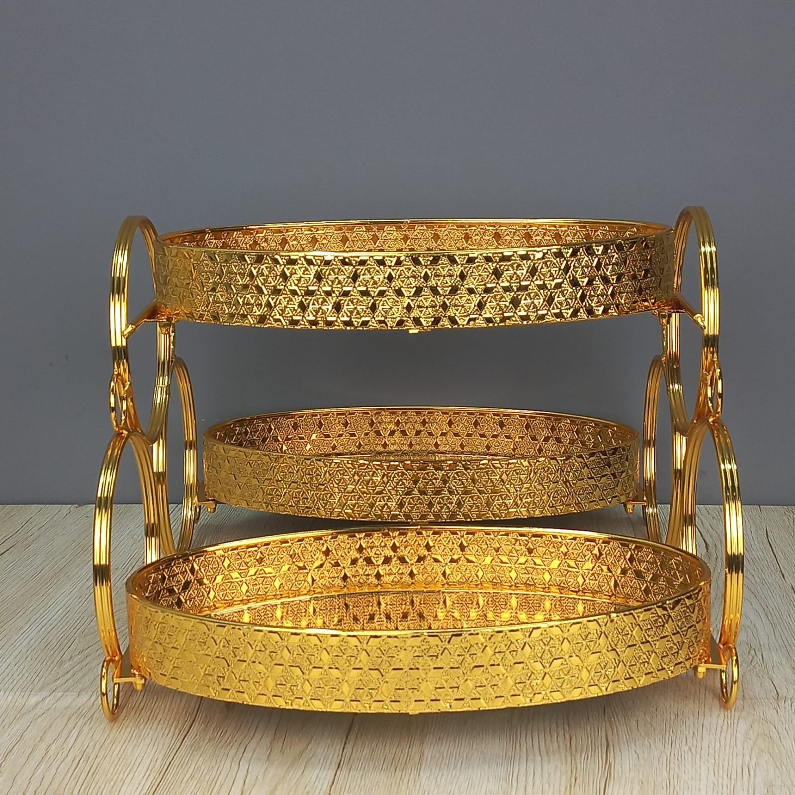 luxury 3 tier gold geometric serving station luxury 3 tier gold geometric serving station