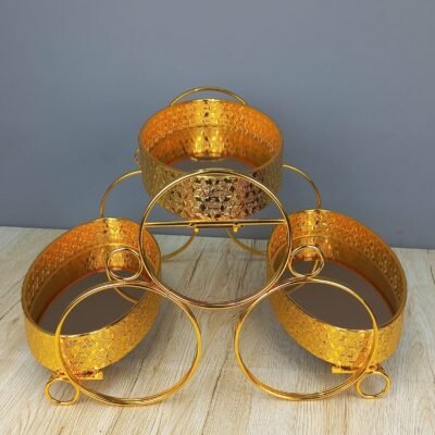 Luxury 3 Tier Gold Geometric Serving Station luxury 3 tier gold geometric serving station