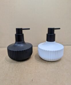 modern ribbed ceramic soap dispenser