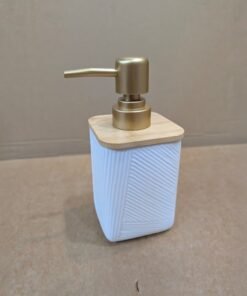 geometric textured ceramic soap dispenser