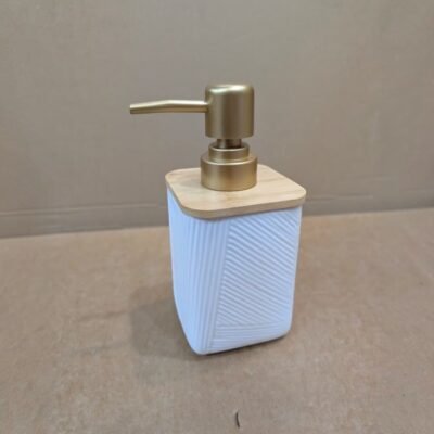 geometric textured ceramic soap dispenser