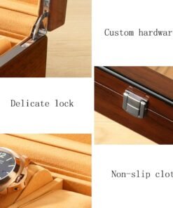 premium glossy finish 6 compartment wooden watch box with glass top premium glossy finish 6 compartment wooden watch box with glass top