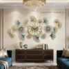 Luxury Ginkgo Leaf and Floral Metal Wall Clock luxury ginkgo leaf & floral metal wall clock