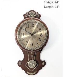 pendulum wall clock royal vintage antique wooden and golden finish