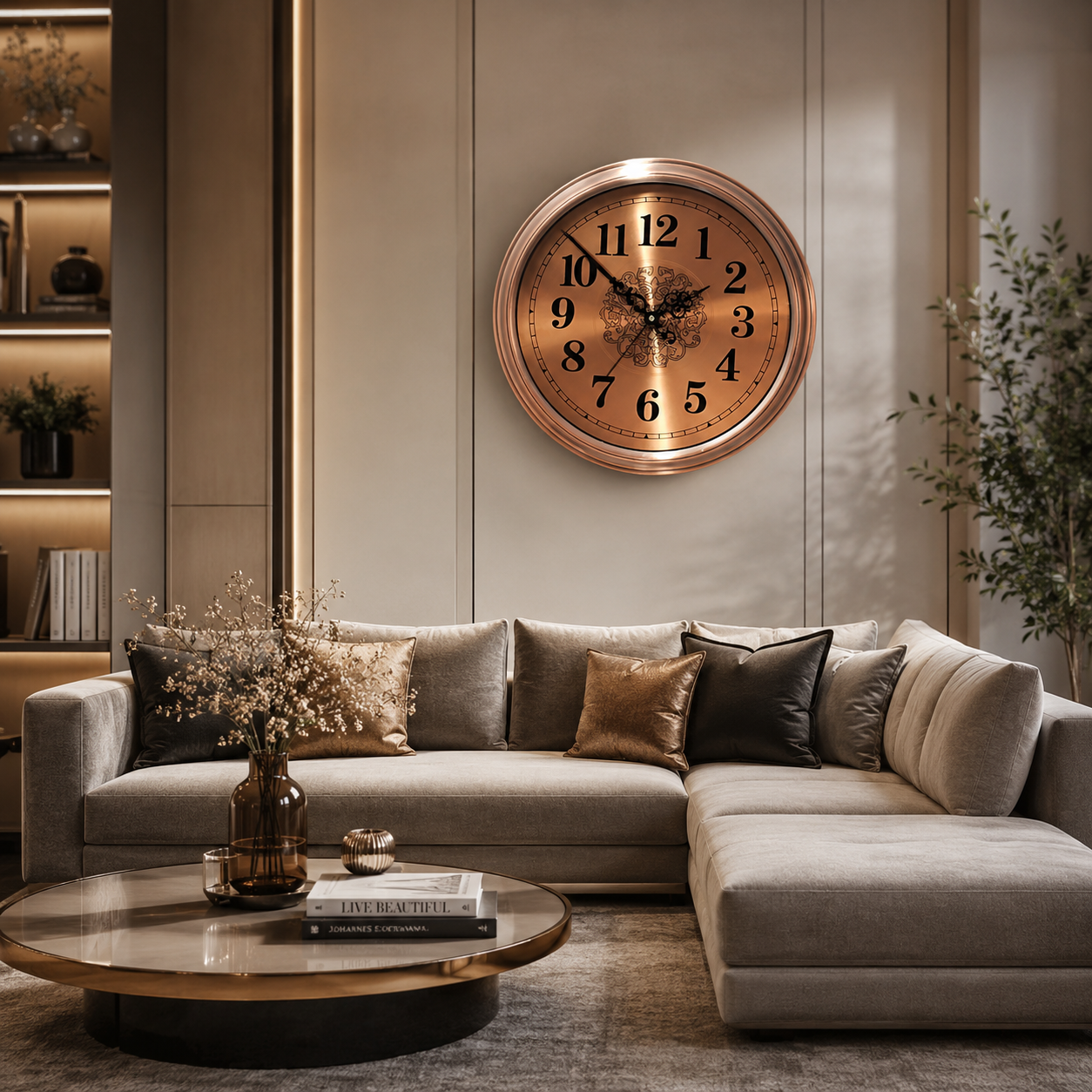 gold metal wall clock with decorative mosaic inlay gold metal wall clock with decorative mosaic inlay