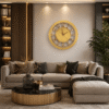 elegant gold skeleton wall clock