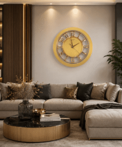 elegant gold skeleton wall clock