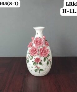elegant white ceramic openwork vase with 3d pink roses elegant white ceramic openwork vase with 3d pink roses