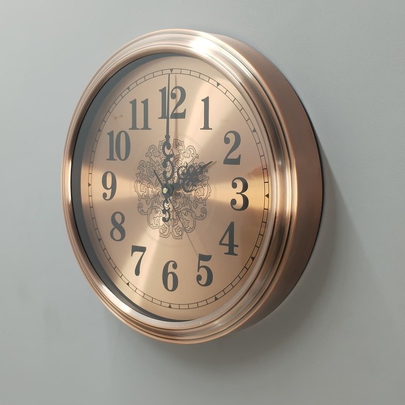 gold metal wall clock with decorative mosaic inlay gold metal wall clock with decorative mosaic inlay