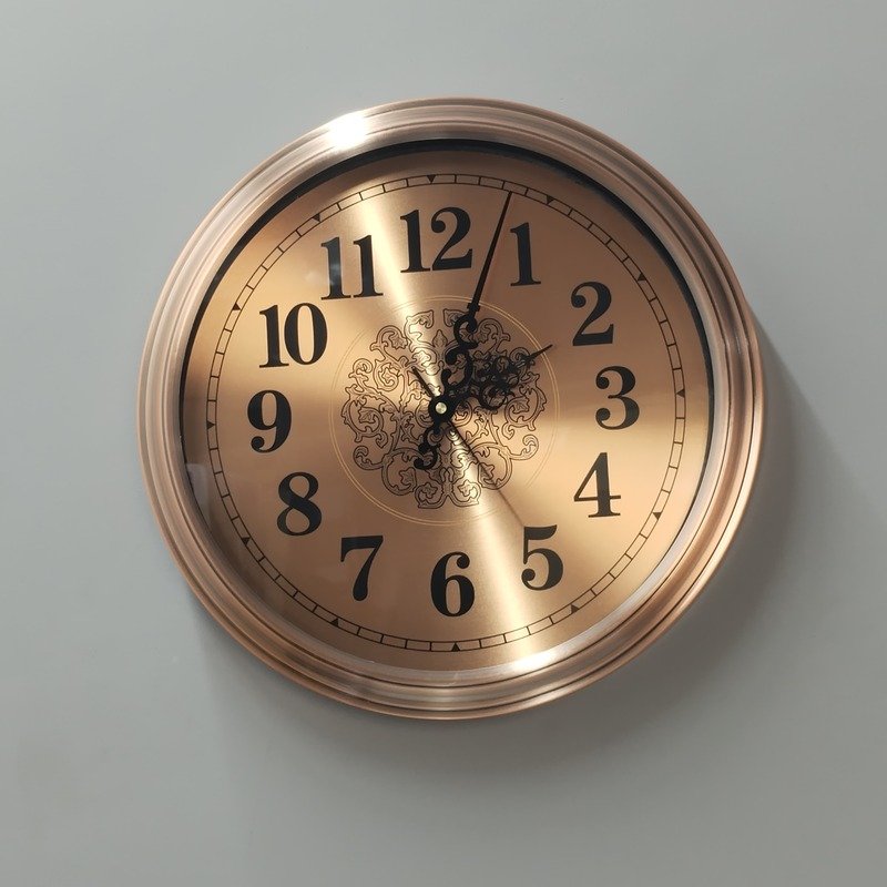 gold metal wall clock with decorative mosaic inlay gold metal wall clock with decorative mosaic inlay