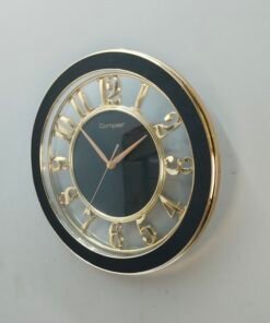 modern black & gold floating numeral wall clock
