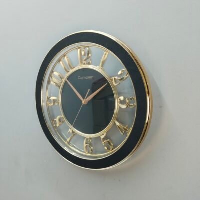 Modern Black & Gold Floating Numeral Wall Clock modern black & gold floating numeral wall clock
