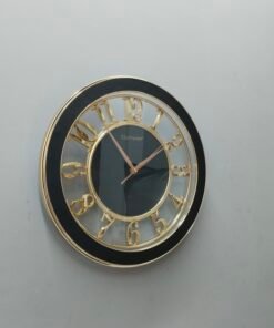 modern black & gold floating numeral wall clock modern black & gold floating numeral wall clock