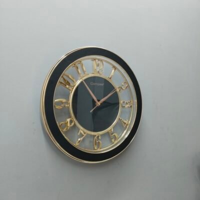 Modern Black & Gold Floating Numeral Wall Clock modern black & gold floating numeral wall clock