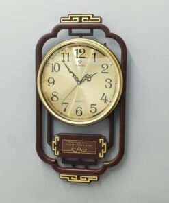 vintage wooden brown and gold wall clock traditional lattice frame timepiece with motivational quote plate for living room vintage wooden brown and gold wall clock traditional lattice frame timepiece with motivational quote plate for living room