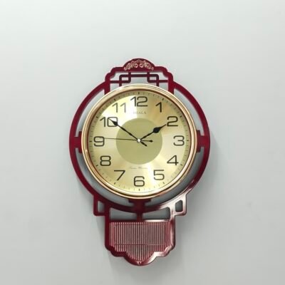 Vintage Maroon and Gold Wall Clock Elegant Traditional Frame Timepiece with Silent Sweep Movement for Living Room and Home Decor vintage maroon & gold wall clock – elegant traditional frame timepiece with silent sweep movement for living room and home decor
