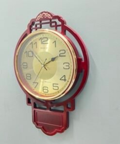 vintage maroon & gold wall clock – elegant traditional frame timepiece with silent sweep movement for living room and home decor vintage maroon & gold wall clock – elegant traditional frame timepiece with silent sweep movement for living room and home decor