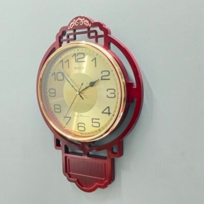 Vintage Maroon and Gold Wall Clock Elegant Traditional Frame Timepiece with Silent Sweep Movement for Living Room and Home Decor vintage maroon & gold wall clock – elegant traditional frame timepiece with silent sweep movement for living room and home decor