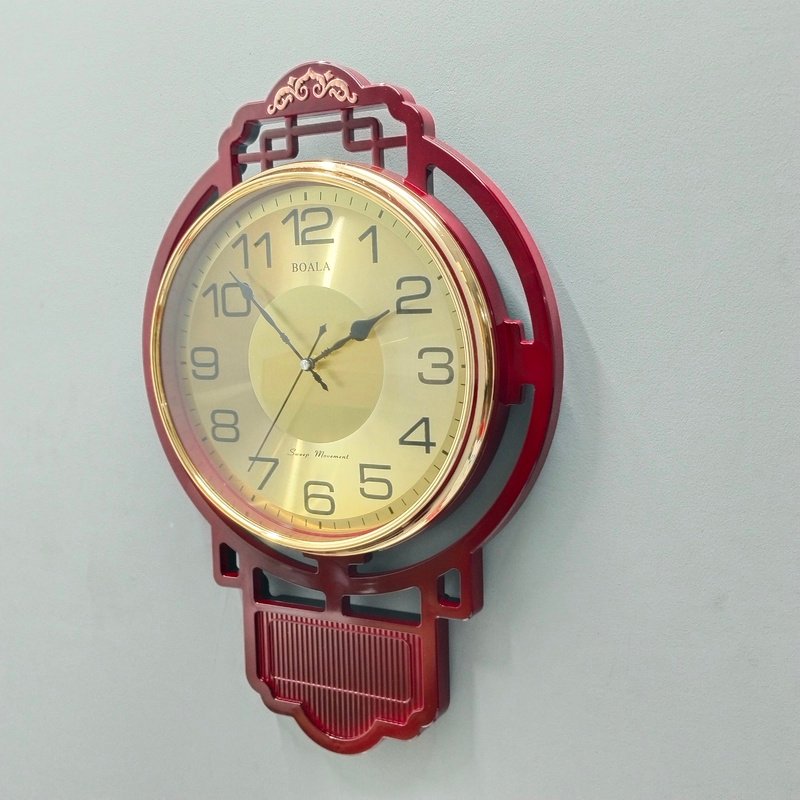 vintage maroon & gold wall clock – elegant traditional frame timepiece with silent sweep movement for living room and home decor vintage maroon & gold wall clock – elegant traditional frame timepiece with silent sweep movement for living room and home decor