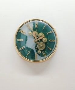 emerald jade wave luxury skeleton wall clock animated gold gears emerald jade wave luxury skeleton wall clock animated gold gears