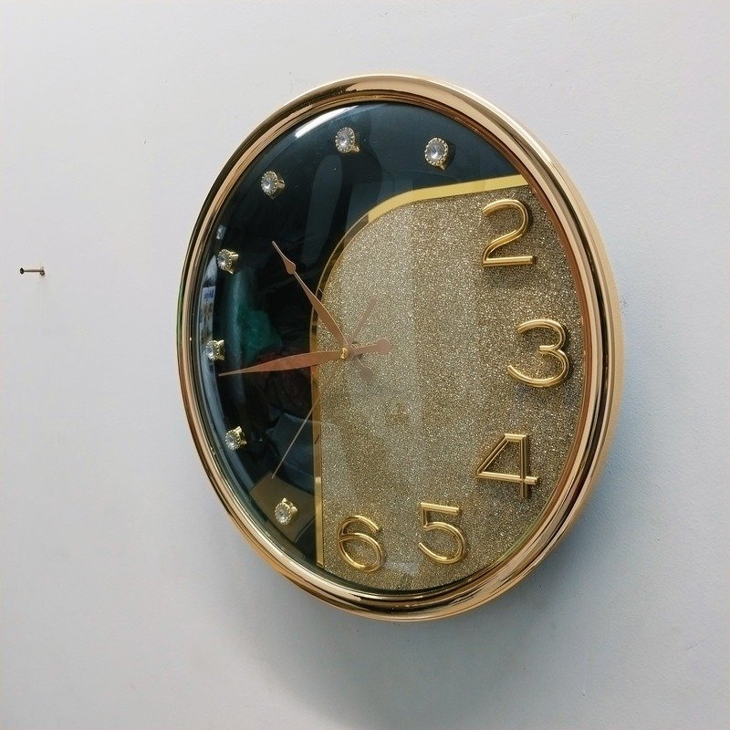 luxury dual texture gold glitter & glossy black wall clock luxury dual texture gold glitter & glossy black wall clock