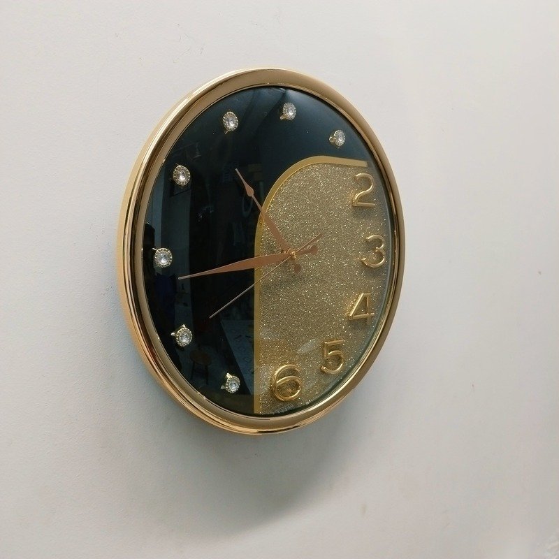 luxury dual texture gold glitter & glossy black wall clock luxury dual texture gold glitter & glossy black wall clock