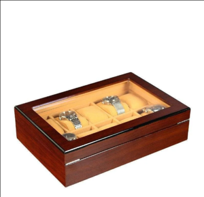 luxury 10 slot wooden watch organizer and display case