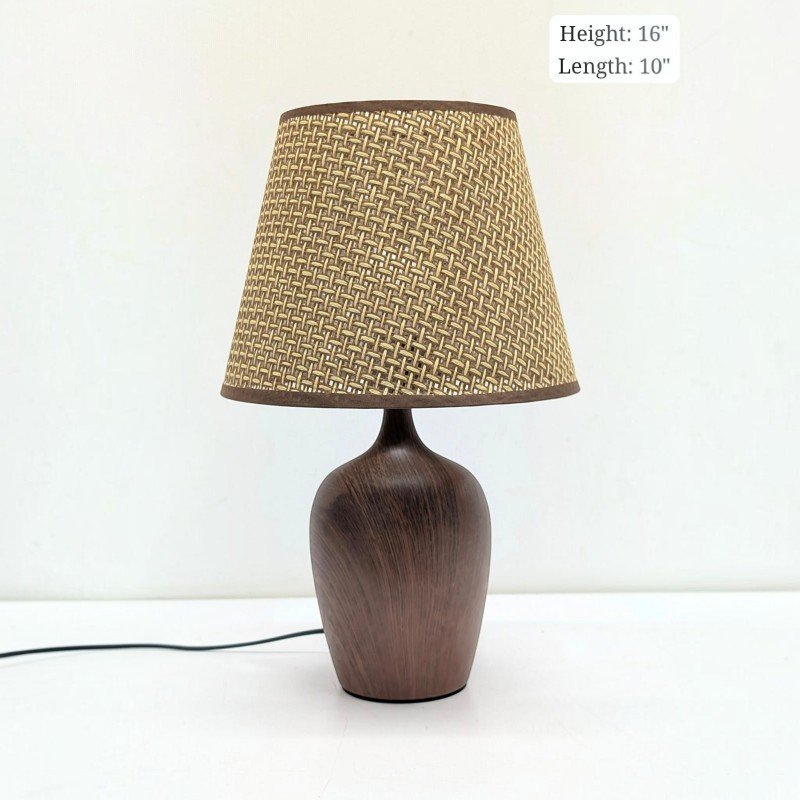 rustic faux wood grain table lamp with woven mesh texture fabric shade rustic faux wood grain table lamp with woven mesh texture fabric shade
