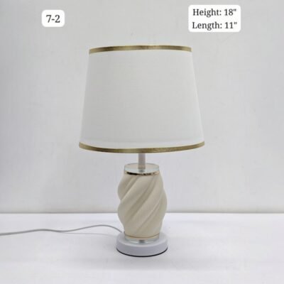 Premium Cream Spiral Ceramic Table Lamp with Gold Trimmed Fabric Shade premium cream spiral ceramic table lamp with gold trimmed fabric shade
