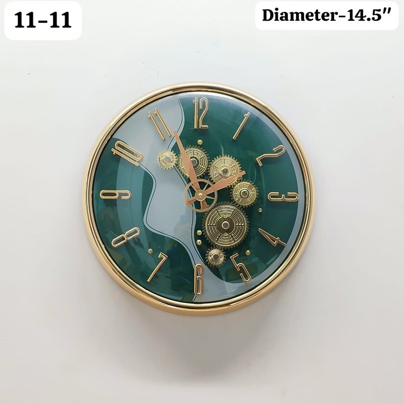 emerald jade wave luxury skeleton wall clock animated gold gears emerald jade wave luxury skeleton wall clock animated gold gears